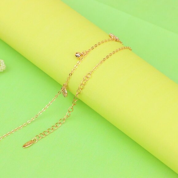 "Rose Gold Anklet with Sparkling Charm – XPAL1178 - Picture 2 of 12